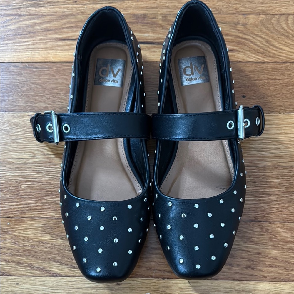 DV by Dolce Vita Black Dress Shoes with Polka Dot Design